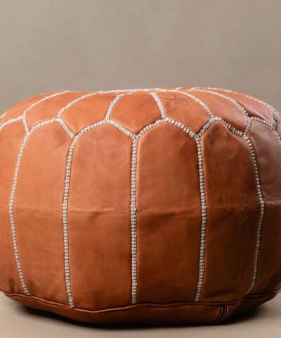 Pouf en cuir